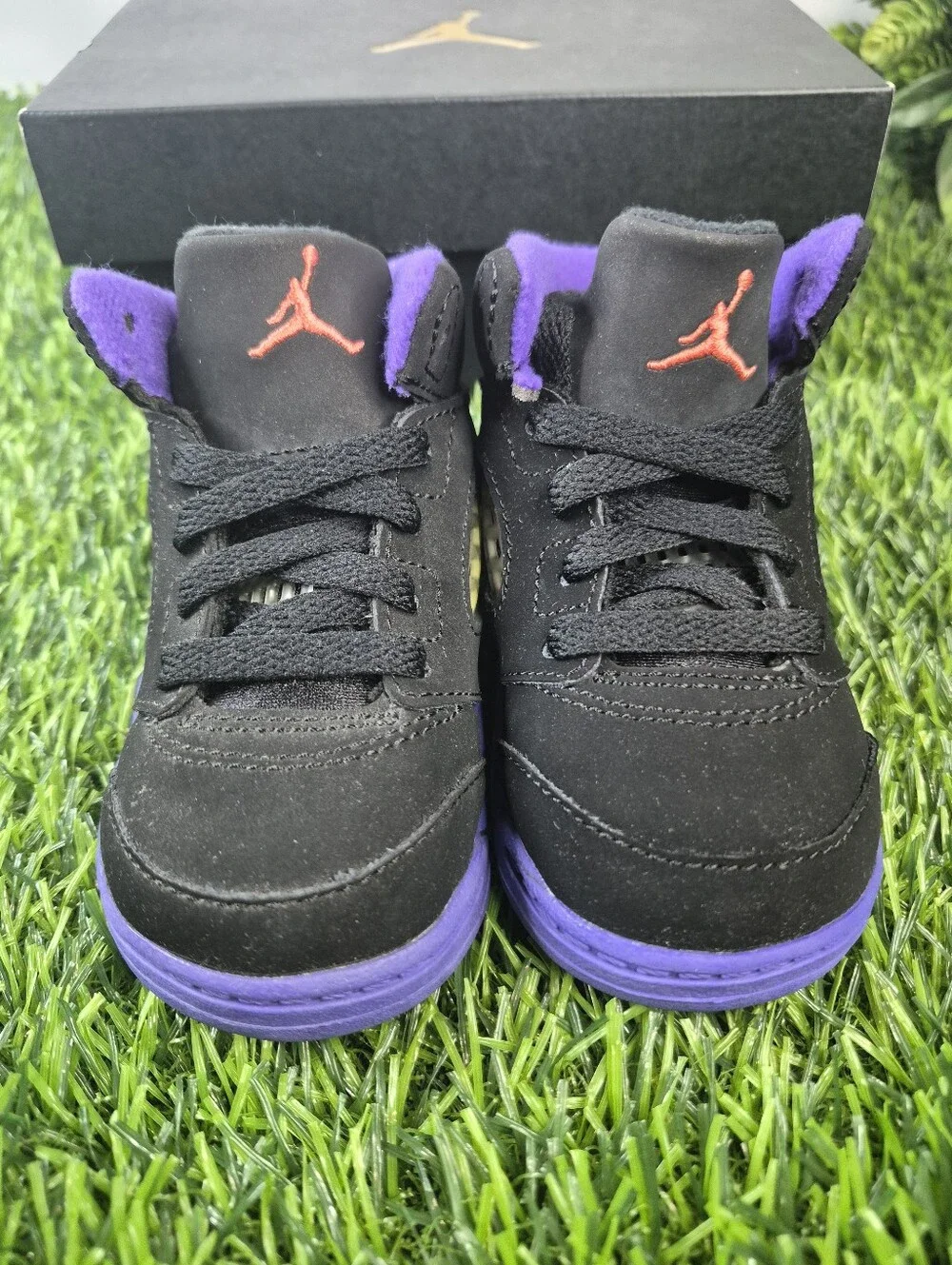 Nike Air Jordan 5 Retro GT Raptors Toddler Size 5C Black Purple 725172-017